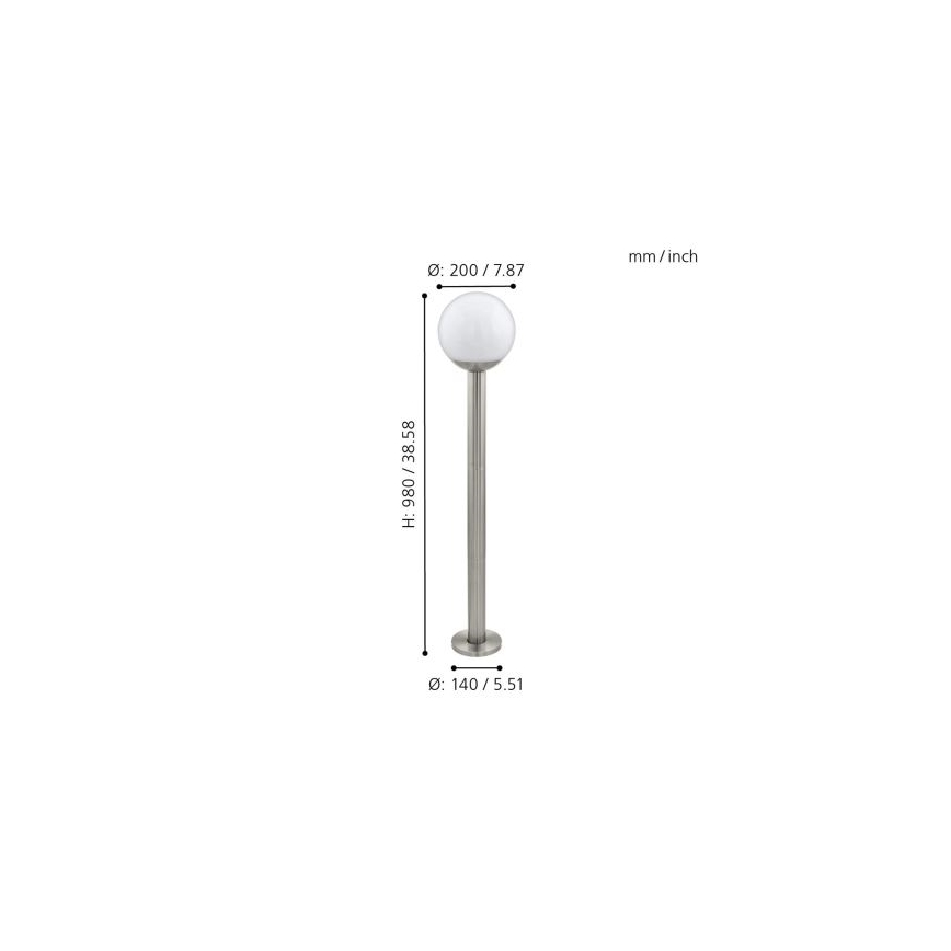 Eglo 33566 - Lampe d'extérieur LED dimmable NISIA-C 1xE27/9W/230V 980 mm IP44