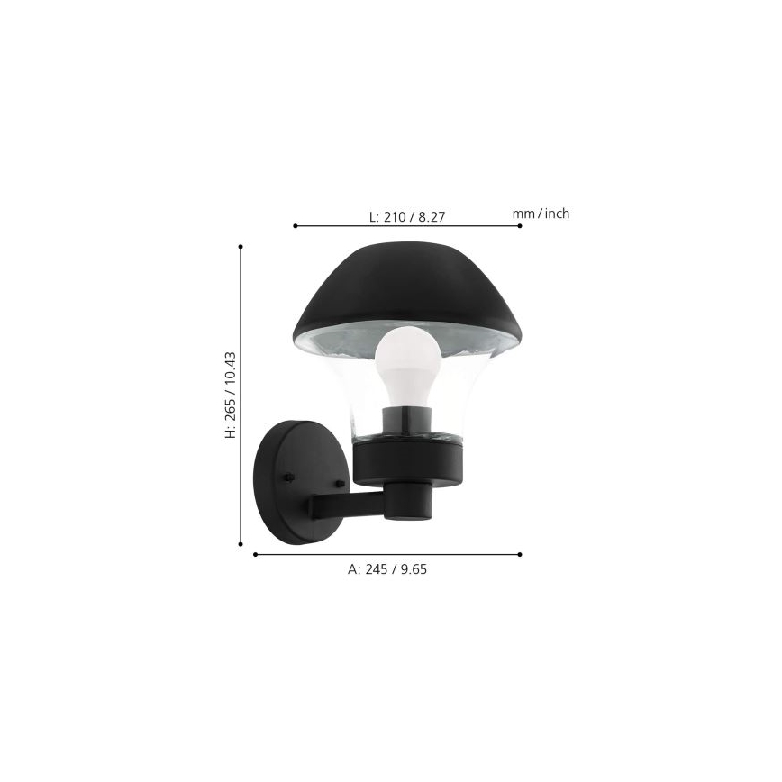 Eglo 33567 - Applique murale extérieure LED dimmable VERLUCCA-C 1xE27/9W/230V IP44
