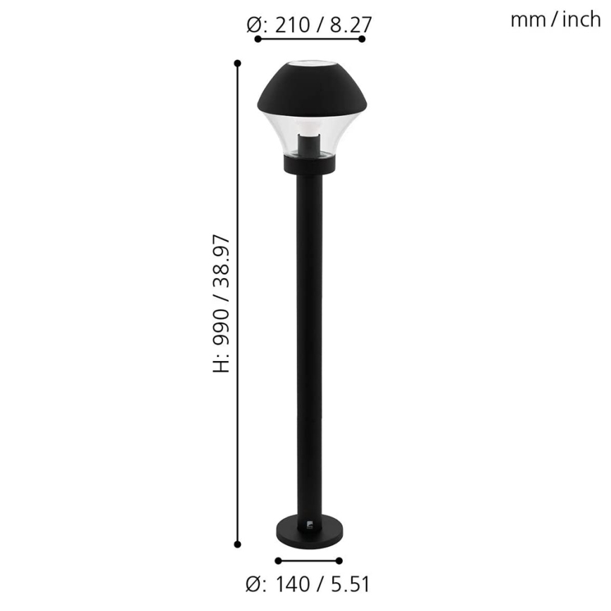 Eglo 33568 - LED dimbare buitenlamp VERLUCCA-C 1xE27/9W/230V IP44