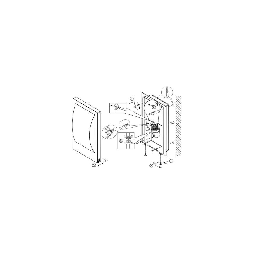 Eglo 33569 - Applique murale LED d'extérieur VERRES-C 1xE27/9W/230V IP44 chrome mat