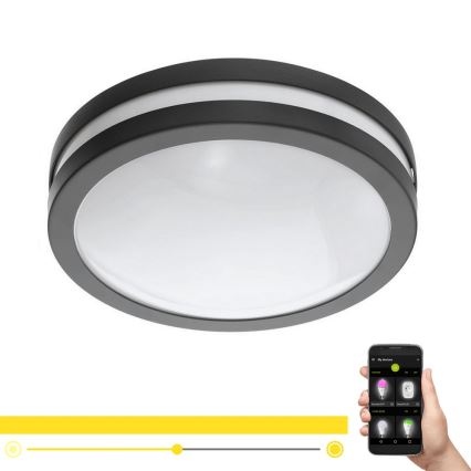 Eglo 33571 - Plafonnier LED dimmable pour salle de bains LOCANA-C LED/14W/230V IP44 anthracite
