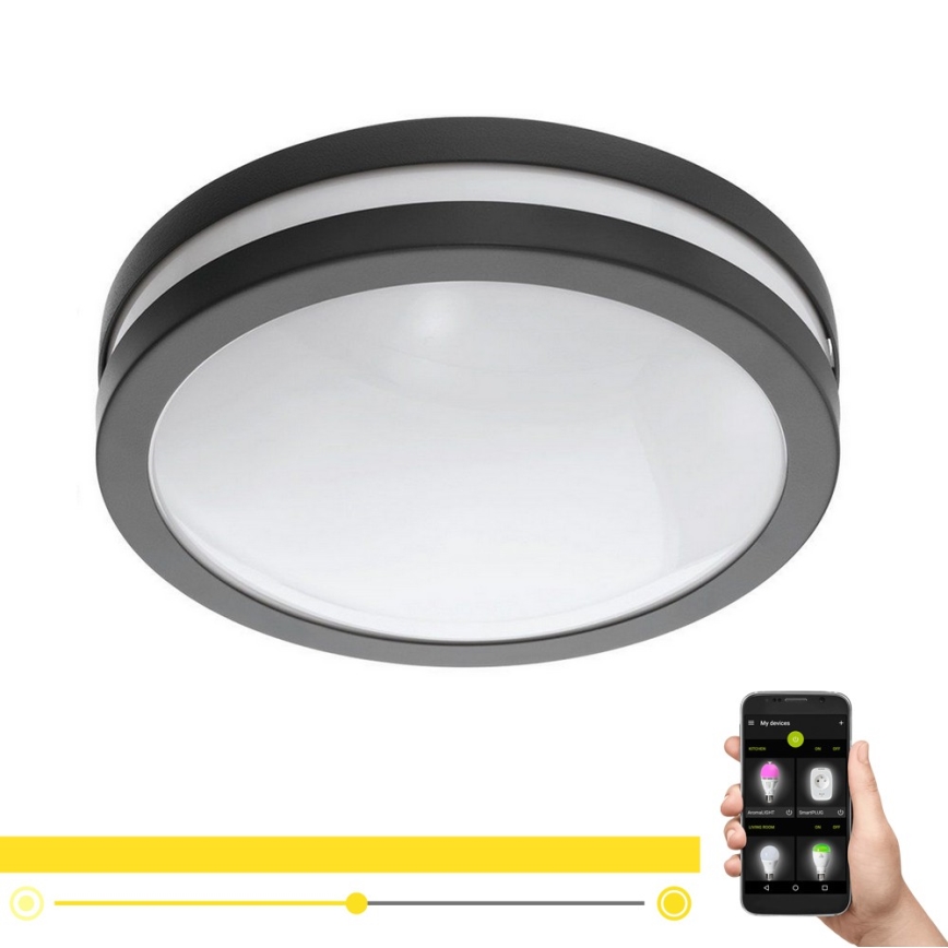 Eglo 33571 - Plafonnier LED dimmable pour salle de bains LOCANA-C LED/14W/230V IP44 anthracite