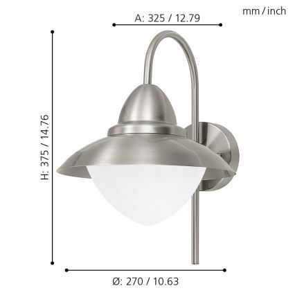 Eglo 33583 - Applique murale extérieure LED RGBW SIDNEY 1xE27/9W/230V IP44