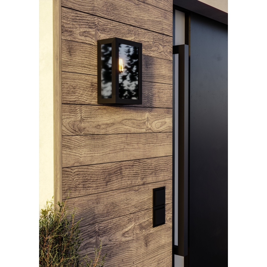 Eglo - Buitenwandlamp 1xE27/60W/230V IP44 zwart