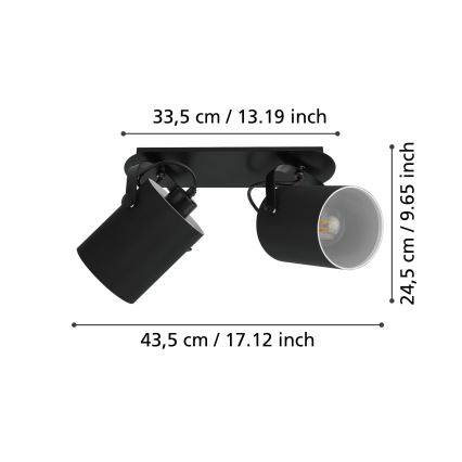 Eglo 33646 - Spot d'éclairage VILLABATE 2xE27/10W/230V