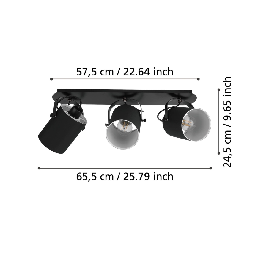 Eglo 33647 - Plafondspot VILLABATE 3xE27/10W/230V