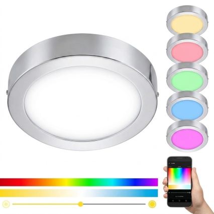 Eglo 33667 - Plafonnier LED RGBW à intensité variable salle de bain FUEVA-C LED21W/230V d. 30 cm IP44