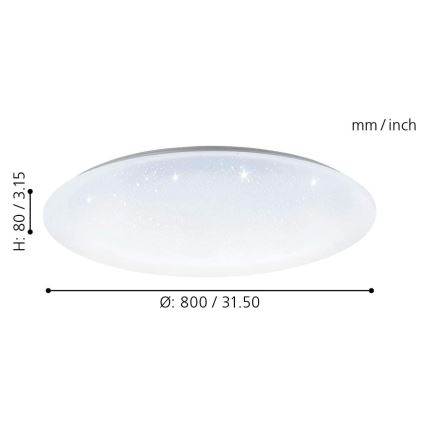 Eglo 33669 - Plafonier RGBW à intensité variable TOTARI-C LED/43W/230V 2700-6500K blanc + Télécommande