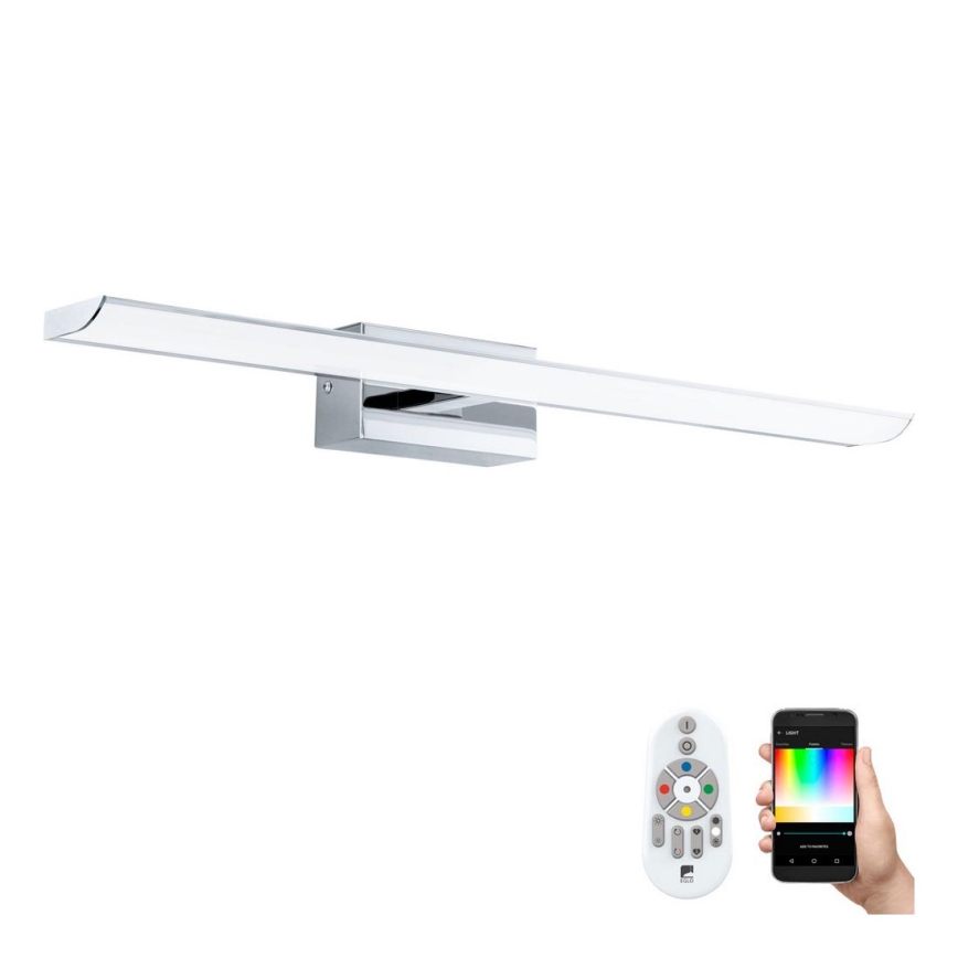 Eglo 33767 - Eclairage miroir salle de bain RGBW à intensité variable TABIANO-C LED/15,6W/230V 2700-6500K 60,5 cm IP44 + télécommande