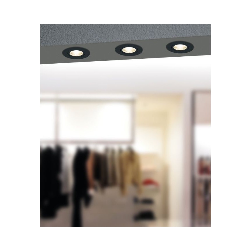 Eglo - Dimbare LED Inbouw lamp/6W/230V zwart