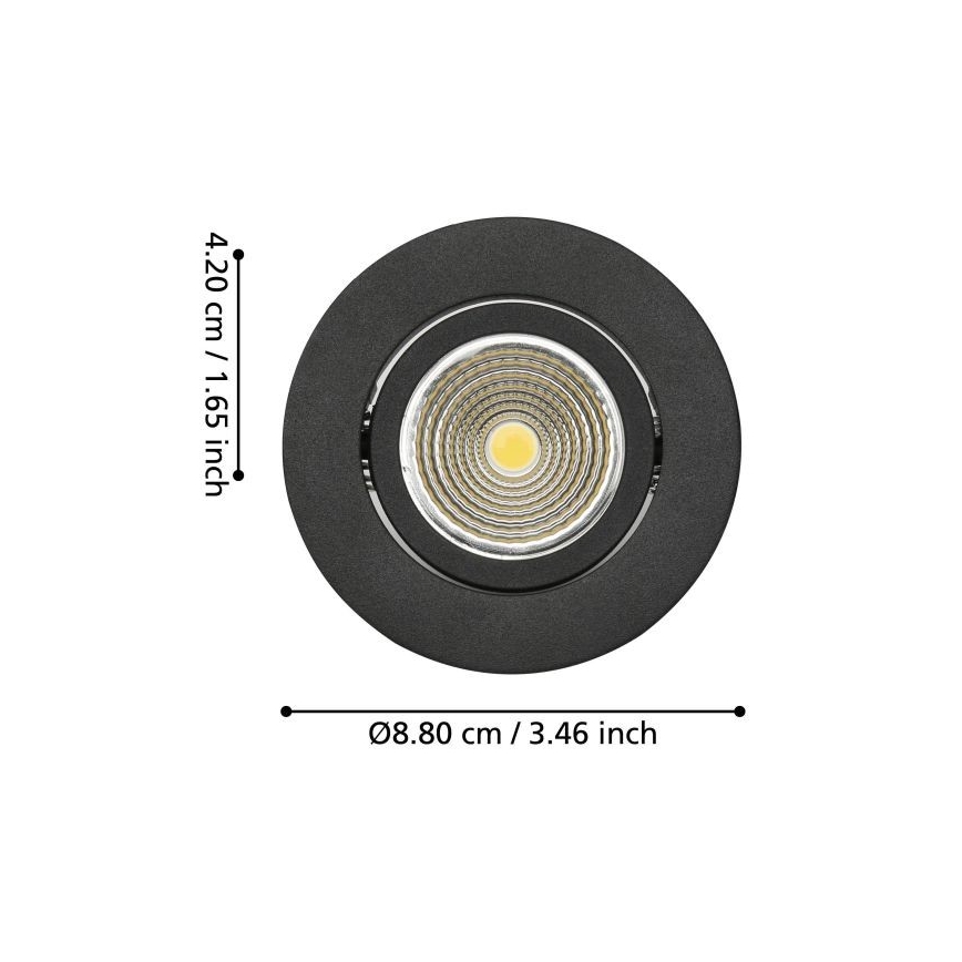 Eglo - Dimbare LED Inbouw lamp/6W/230V zwart