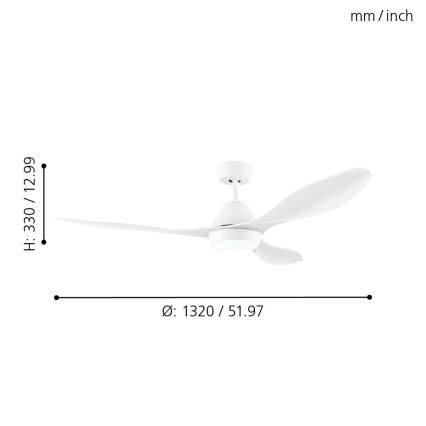 Eglo - Ventilateur de plafond LED/18W/230V + télécommande