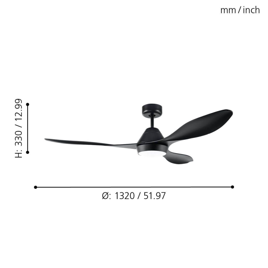 Eglo - LED-plafondventilator LED/18W/230V + afstandsbediening