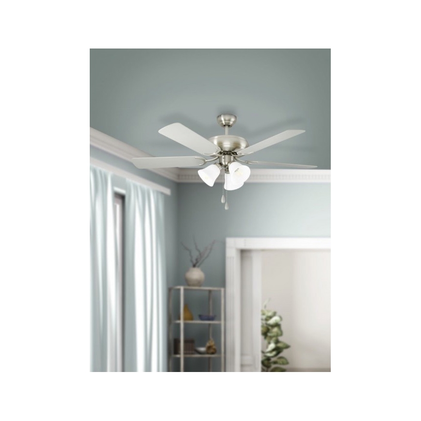 Eglo 35077 - Ventilateur de plafond LAS PALMAS 3xE27/40W/230V chrome mat/gris