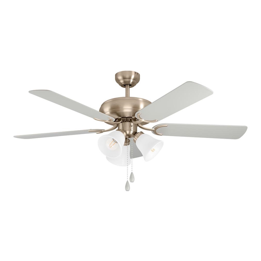 Eglo 35077 - Ventilateur de plafond LAS PALMAS 3xE27/40W/230V chrome mat/gris