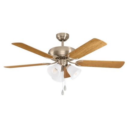 Eglo 35077 - Ventilateur de plafond LAS PALMAS 3xE27/40W/230V chrome mat/marron