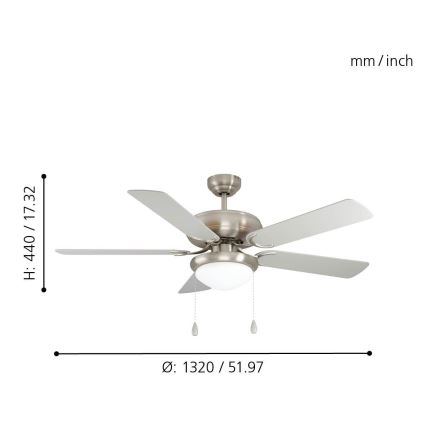 Eglo 35078 - Ventilateur de plafond BALLINA 2xE27/40W/230V