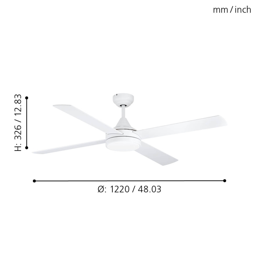 Eglo - LED-plafondventilator LED/20W/230V 3000/4000/5000K + afstandsbediening wit
