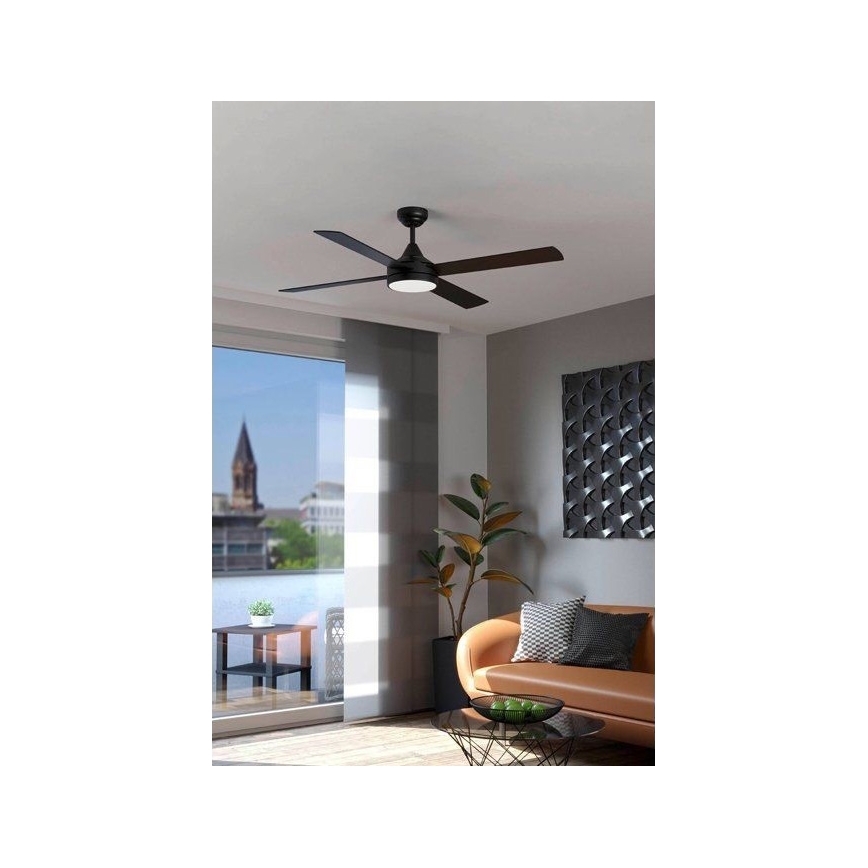Eglo - Ventilateur de plafond LED à intensité variable LED/20W/230V + télécommande noir