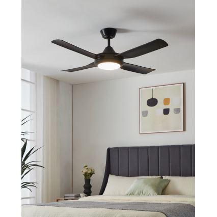 Eglo - Ventilateur de plafond LED/20W/230V noir + télécommande