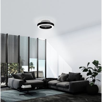 Eglo - LED Dimbaar ceiling fan LED/37,8W/230V zwart + afstandsbediening
