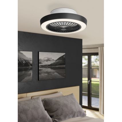 Eglo - Ventilateur de plafond LED à intensité variable LED/37,8W/230V noir + télécommande