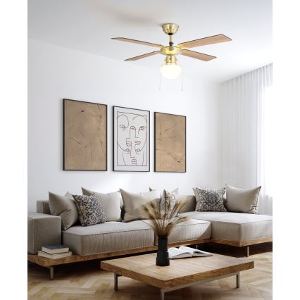 Eglo - Plafondventilator 1xE27/60W/230V goudkleurig