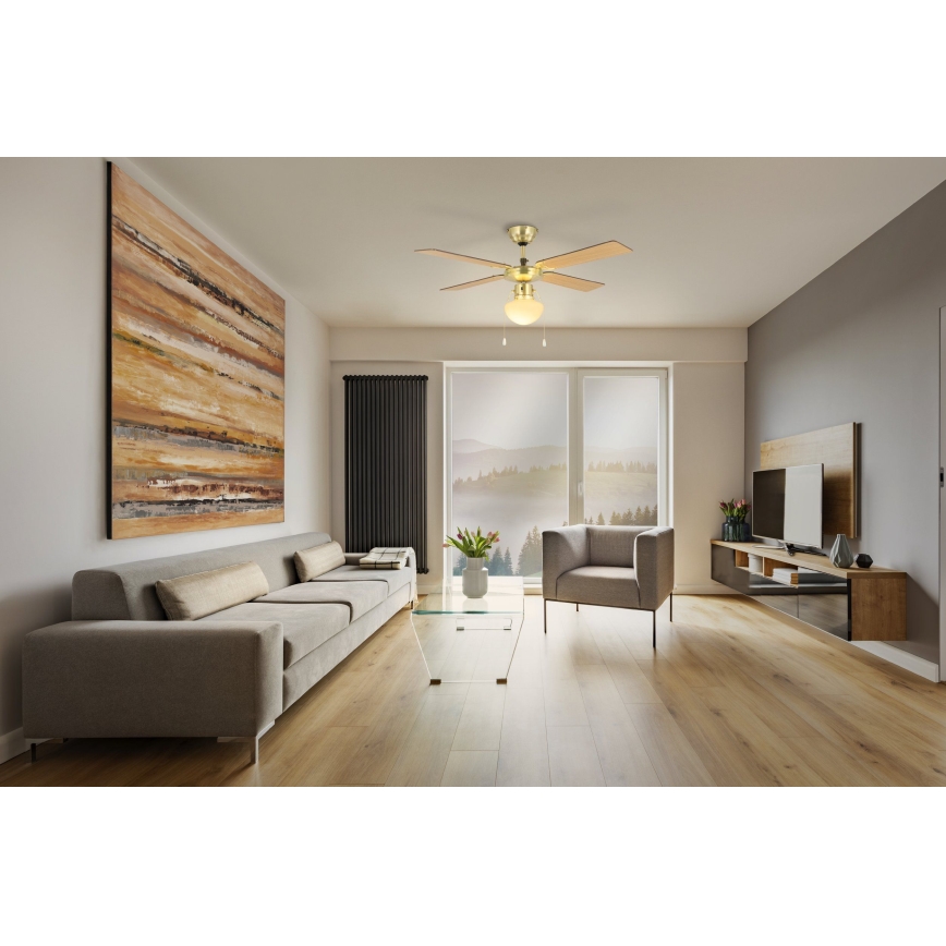 Eglo - Plafondventilator 1xE27/60W/230V goudkleurig