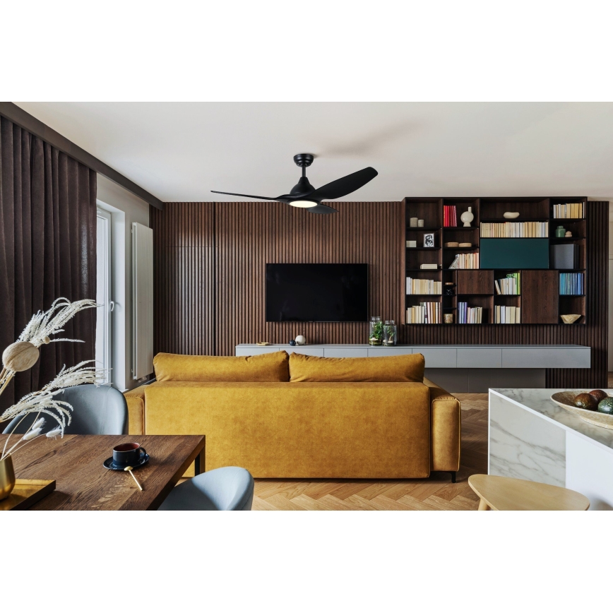 Eglo - LED Dimbaar ceiling fan LED/16W/230V zwart + afstandsbediening