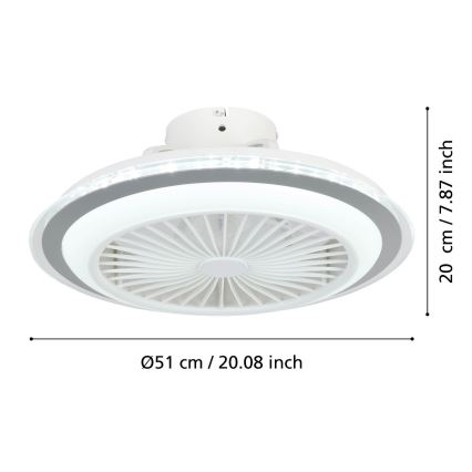 Eglo - LED dimbare plafondventilator LED/25,5W/230V wit/grijs 2700-6500K + afstandsbediening