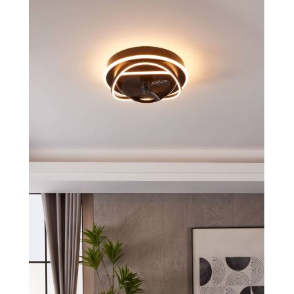 Eglo - LED-dimbare plafondventilator 4xLED/9W/230V 2700-6500K Ø 50 cm zwart + afstandsbediening
