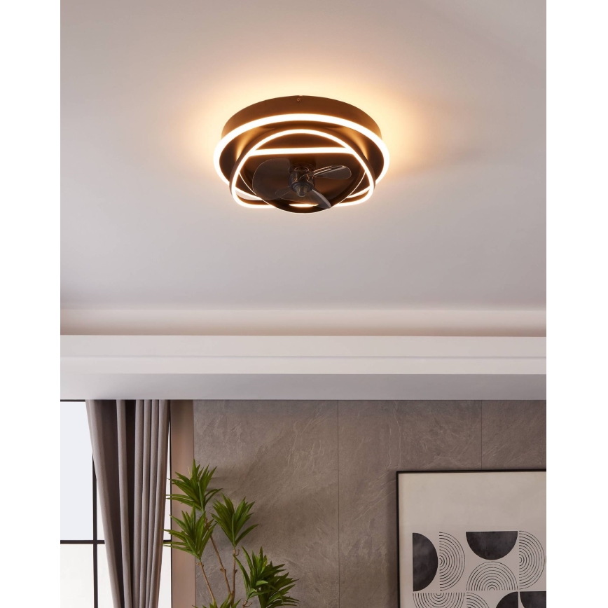Eglo - LED-dimbare plafondventilator 4xLED/9W/230V 2700-6500K Ø 50 cm zwart + afstandsbediening