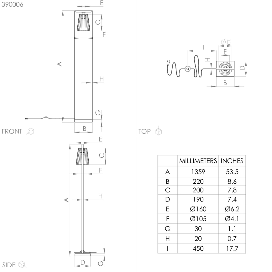 Eglo - Staande Lamp 1xE27/40W/230V zwart