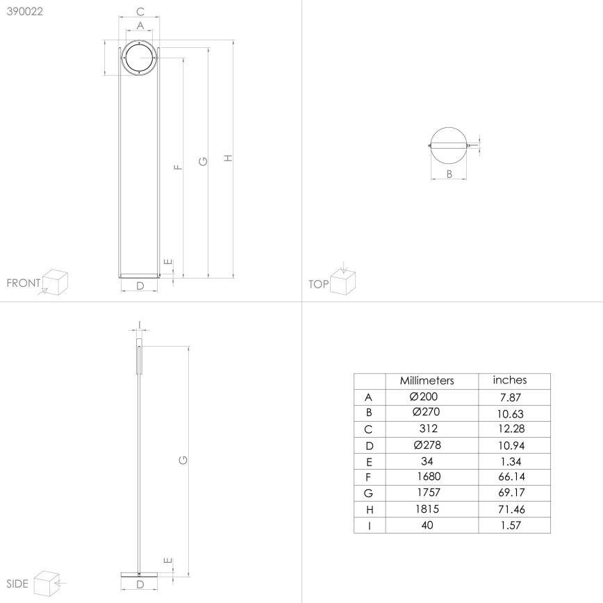 Eglo - Dimbare LED Staande lamp LED/20W/230V 3000K zwart