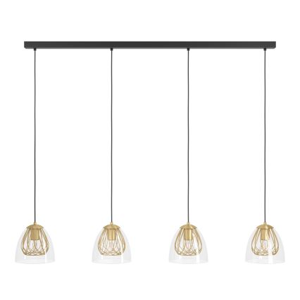 Eglo - Suspension filaire 4xE27/40W/230V doré