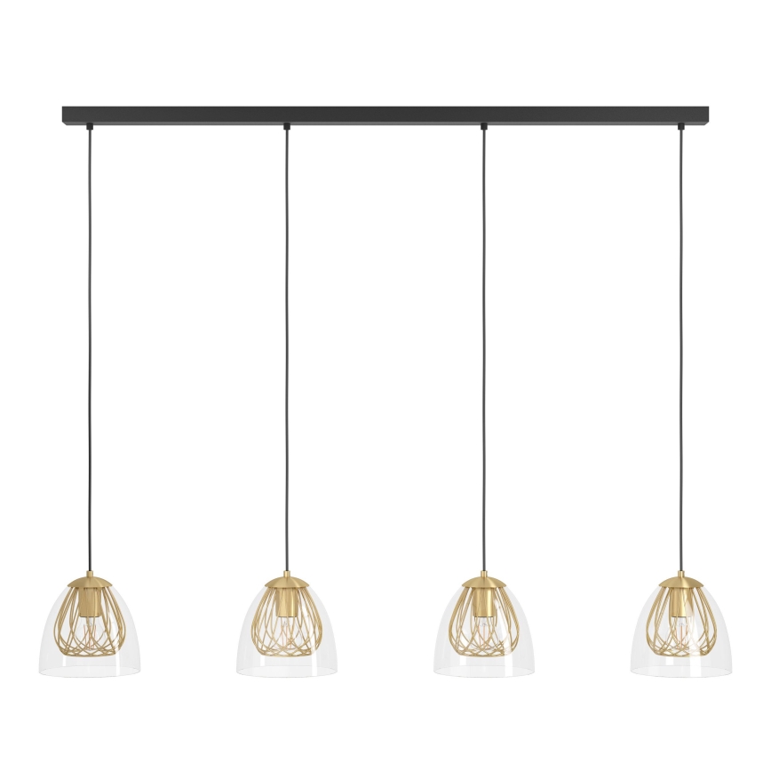 Eglo - Suspension filaire 4xE27/40W/230V doré