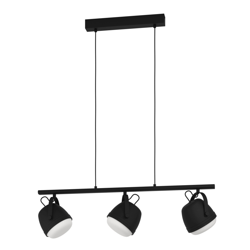 Eglo - Hanglamp aan een koord 3xE27/28W/230V zwart