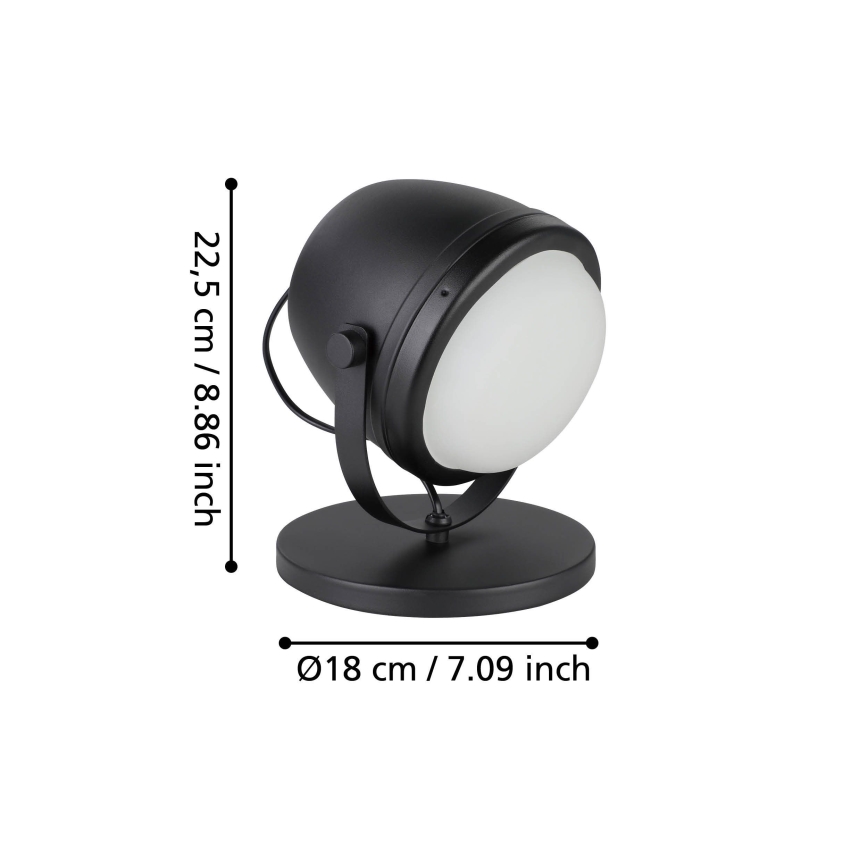 Eglo - Tafellamp 1xE27/28W/230V zwart