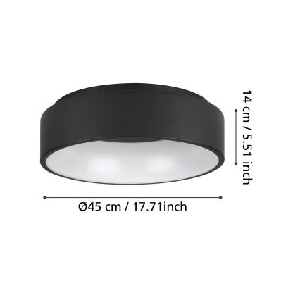 Eglo - Dimbare LED Plafondlamp LED/25,5W/230V 3000K zwart