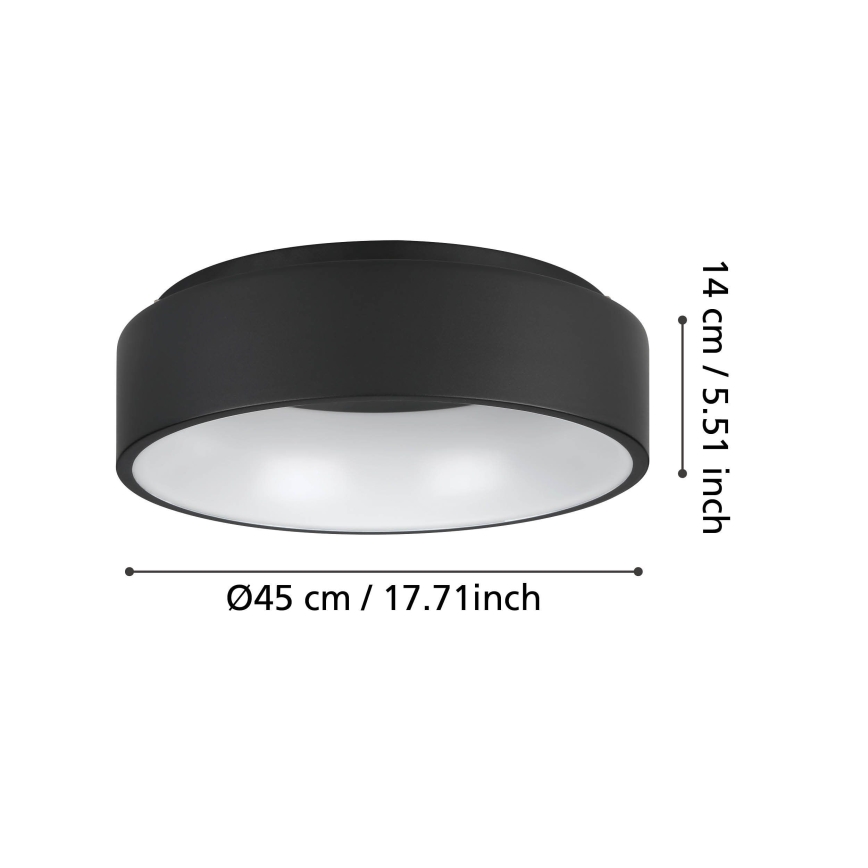 Eglo - Plafonnier à intensité variable LED/25,5W/230V 3000K noir