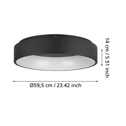 Eglo - Plafonnier à intensité variable LED/35,2W/230V 3000K noir