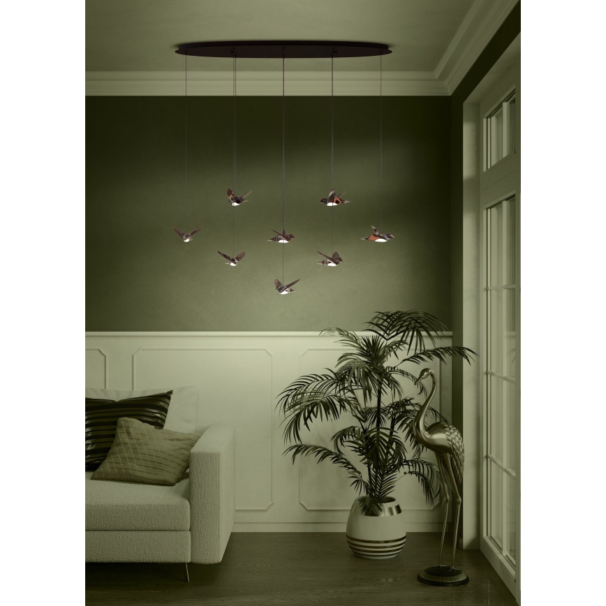 Eglo - Suspension filaire à intensité variable 8xLED/4,2W/230V 3000K noir