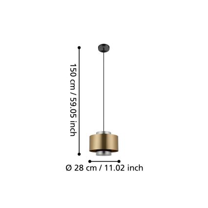 Eglo - Hanglamp aan een koord 1xE27/40W/230V goud