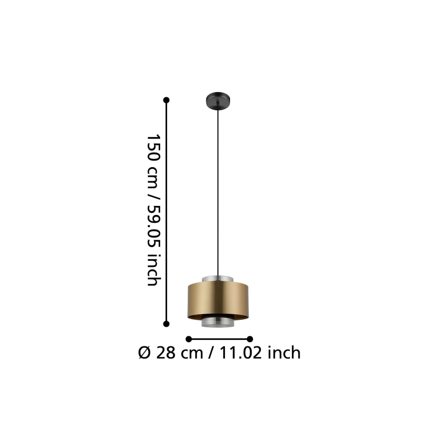Eglo - Suspension filaire 1xE27/40W/230V doré