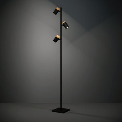Eglo - Lampadaire 3xGU10/4,5W/230V 3000K noir/marron