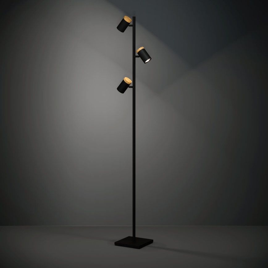 Eglo - Lampadaire 3xGU10/4,5W/230V 3000K noir/marron