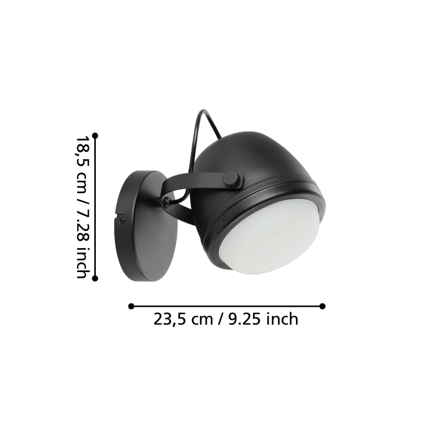 Eglo - Wandlamp 1xE27/28W/230V zwart