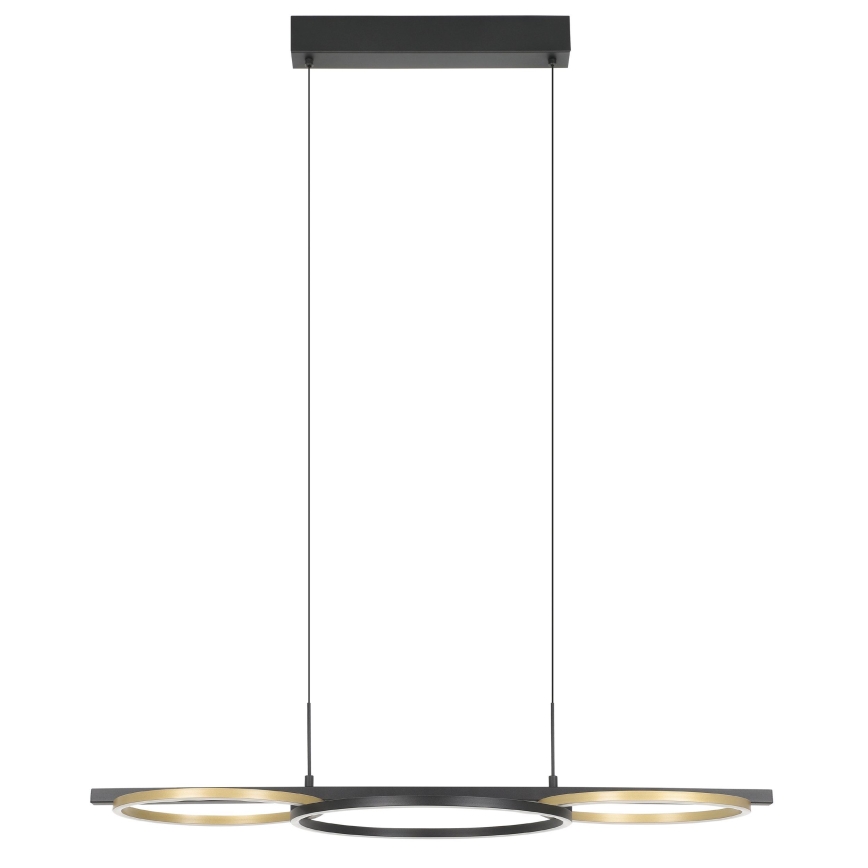 Eglo - Dimbare LED hanglamp aan een koord 2xLED/12,5W/230V + LED/15,5W 3000K zwart