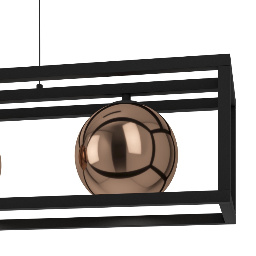 Eglo - Suspension filaire 3xE27/40W/230V cuivre/noir