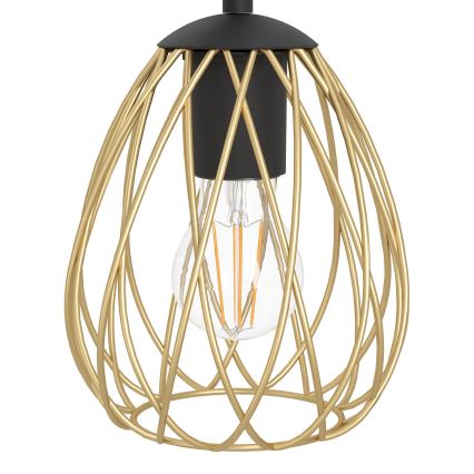 Eglo - Hanglamp aan een koord 6xE27/40W/230V zwart/goud